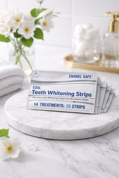 Peroxide Free Teeth Whitening Strips for Sensitive Teeth Base Packaging - Opaline